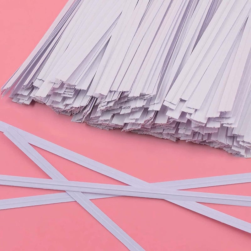 Easytle 6000 Pcs 5"" White Paper Twist Ties Bread Ties White Twist Ties Twisty-Ties Bag Ties Twist Ties for Bags Bread Wire Ties Twist Tie for Party Cello Candy Bread Coffee Bags Cake Pops - Image 2